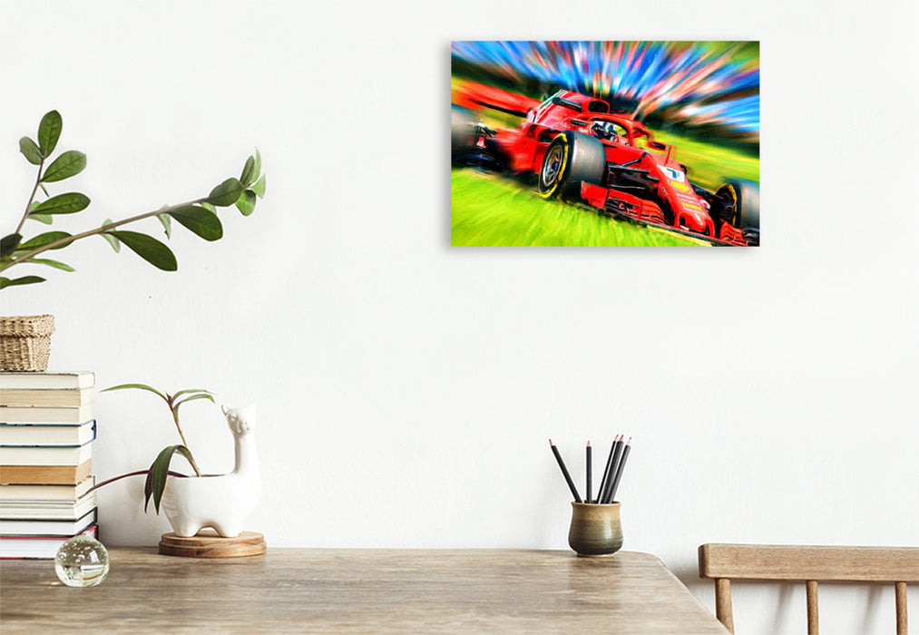 Premium textile canvas Premium textile canvas 120 cm x 80 cm landscape The Finn Kimi Räikkönen has been racing in the premier class since 2001 and won a world title in 2007. 