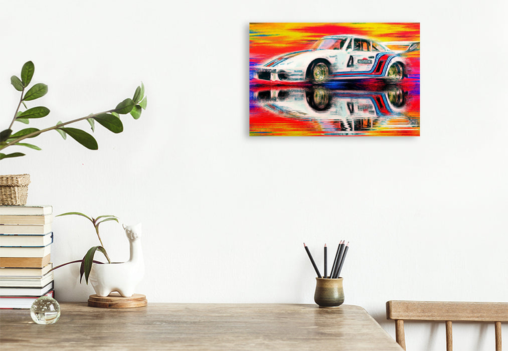 Premium textile canvas Premium textile canvas 120 cm x 80 cm landscape The 935 of racing drivers Jochen Mass and Jacky Ickx at the end of the 1970s 