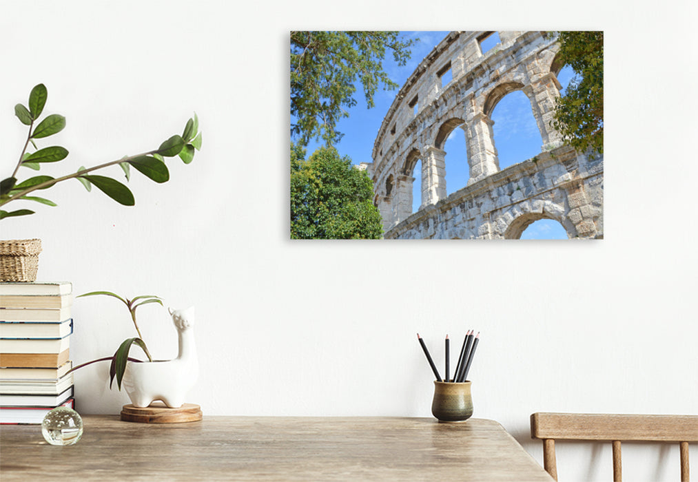 Premium textile canvas Premium textile canvas 120 cm x 80 cm landscape Pula Amphitheater 