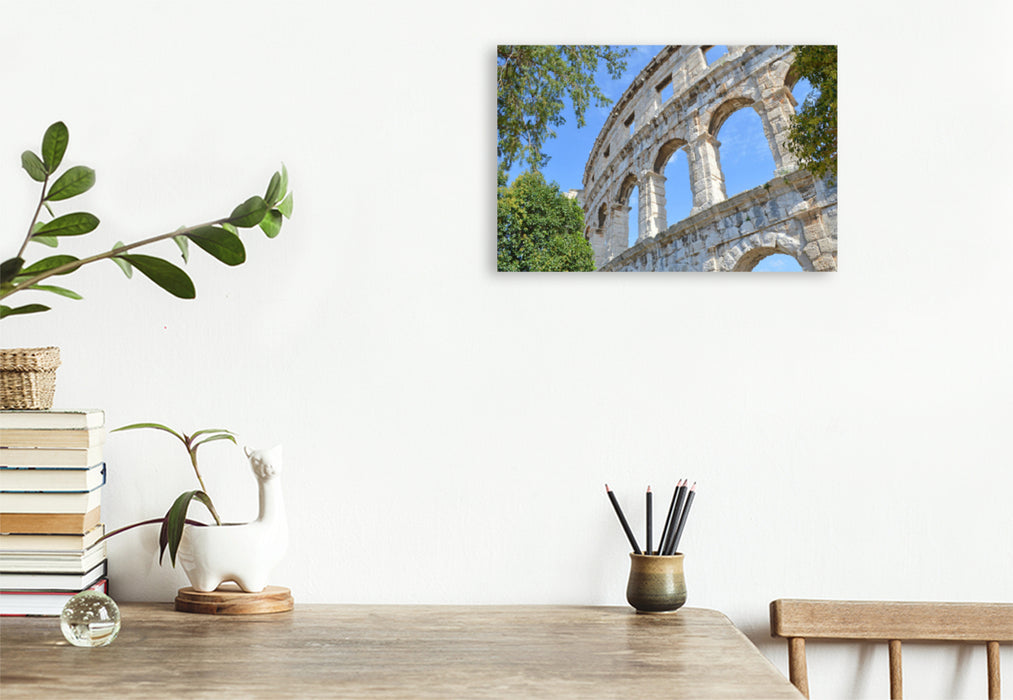 Premium textile canvas Premium textile canvas 120 cm x 80 cm landscape Pula Amphitheater 