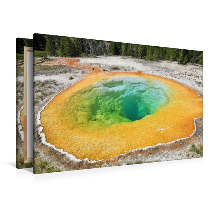 Premium Textil-Leinwand Morning Glory Pool im Upper Geyser Basin.