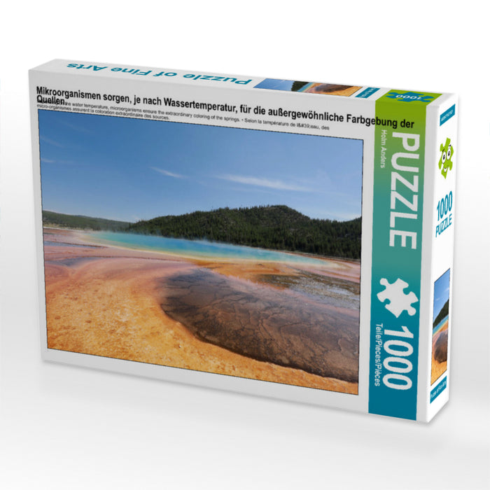 Mikroorganismen sorgen, je nach Wassertemperatur, für die außergewöhnliche Farbgebung der Quellen. 1000 Teile Puzzle quer - CALVENDO Foto-Puzzle'