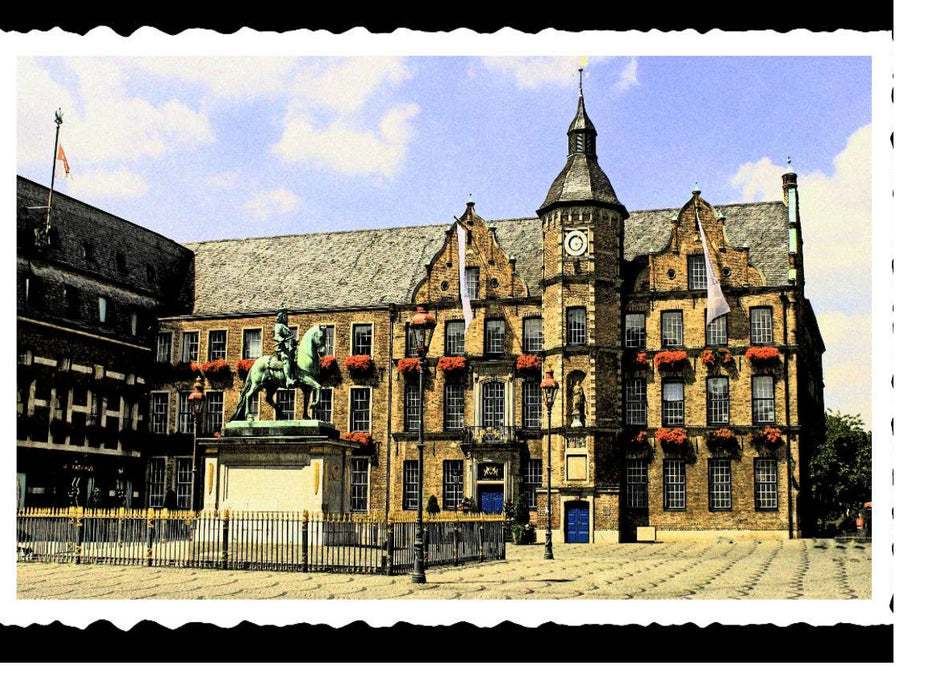 Rathaus auf dem Burgplatz mit Jan-Wellem-Denkmal - CALVENDO Foto-Puzzle'