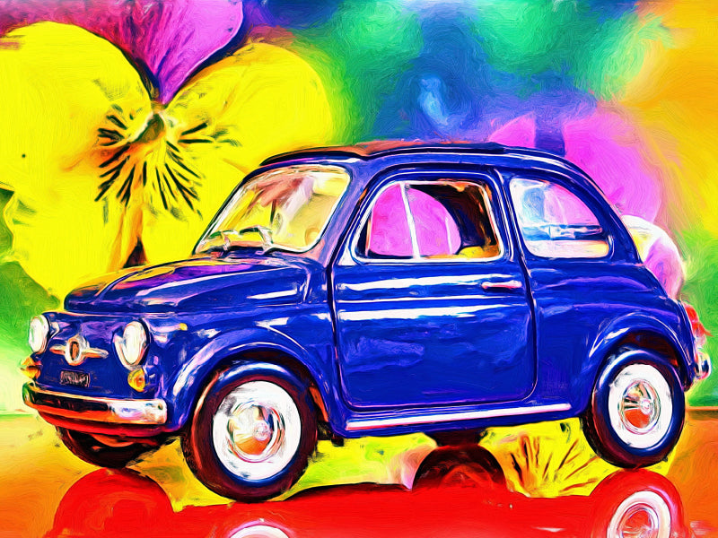 Der Fiat Nuova 500 aus Italien wurde von 1957 bis 1975 gebaut. 1000 Teile Puzzle quer - CALVENDO Foto-Puzzle'