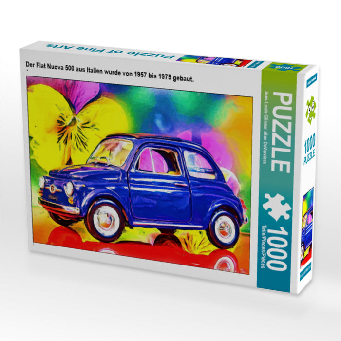 Der Fiat Nuova 500 aus Italien wurde von 1957 bis 1975 gebaut. 1000 Teile Puzzle quer - CALVENDO Foto-Puzzle'