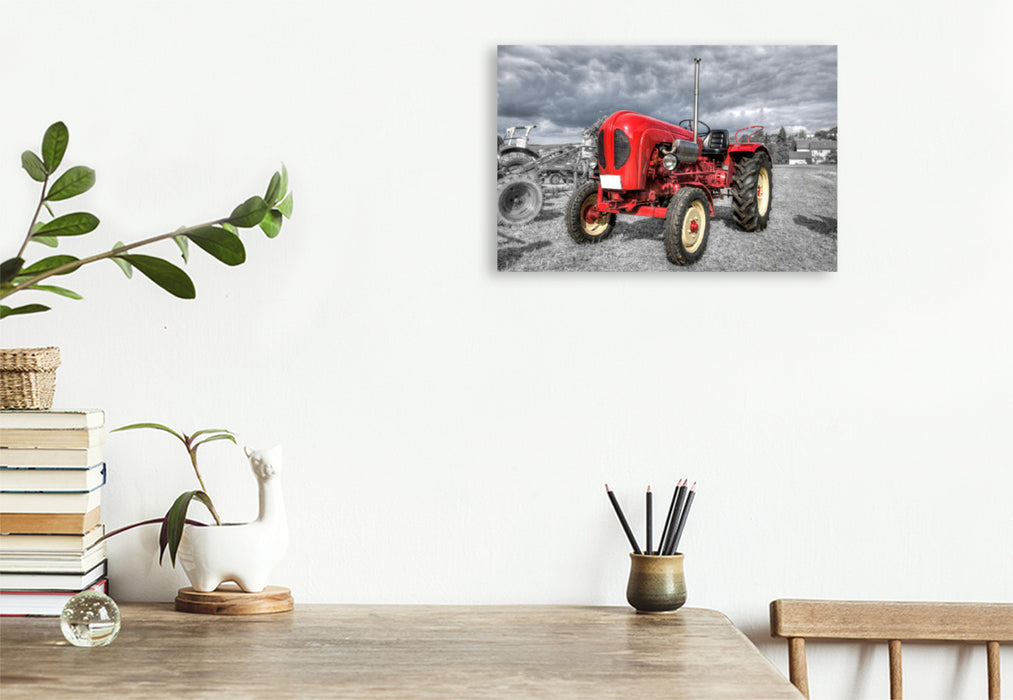 Premium textile canvas Premium textile canvas 120 cm x 80 cm across A motif from the calendar Nostalgia in the field and hallway 