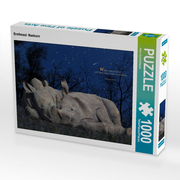 Breitmaul- Nashorn 1000 Teile Puzzle quer - CALVENDO Foto-Puzzle'