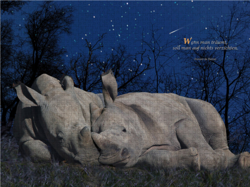 Breitmaul- Nashorn 1000 Teile Puzzle quer - CALVENDO Foto-Puzzle'