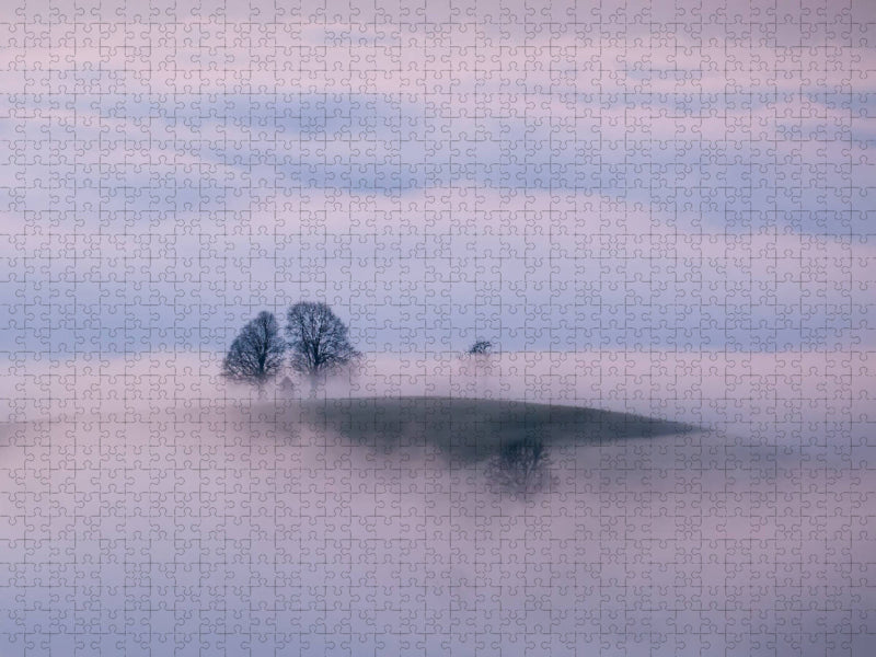 Oberdambach im Nebel  Österreich 2000 Teile Puzzle quer - CALVENDO Foto-Puzzle'