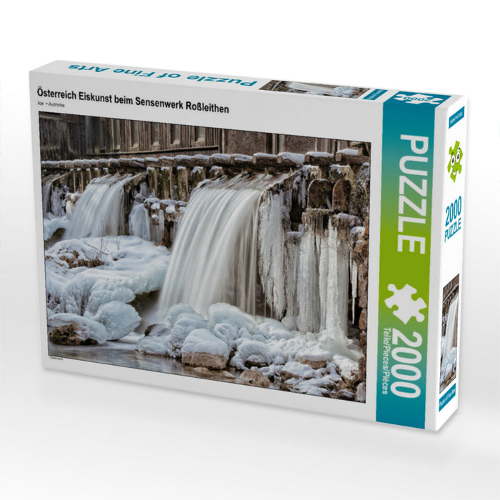 Autriche Art sur glace au Sensenwerk Roßleithen - Puzzle photo CALVENDO 