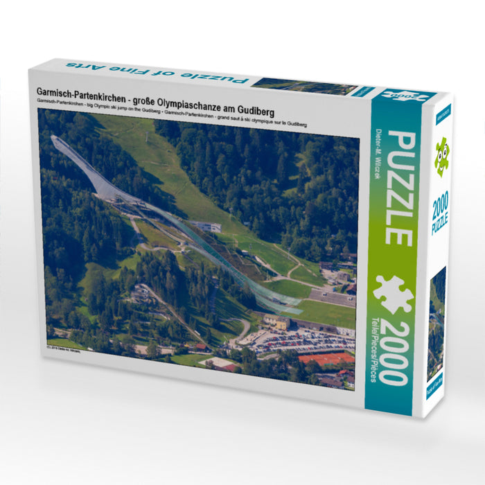 Garmisch-Partenkirchen - große Olympiaschanze am Gudiberg 2000 Teile Puzzle quer - CALVENDO Foto-Puzzle'