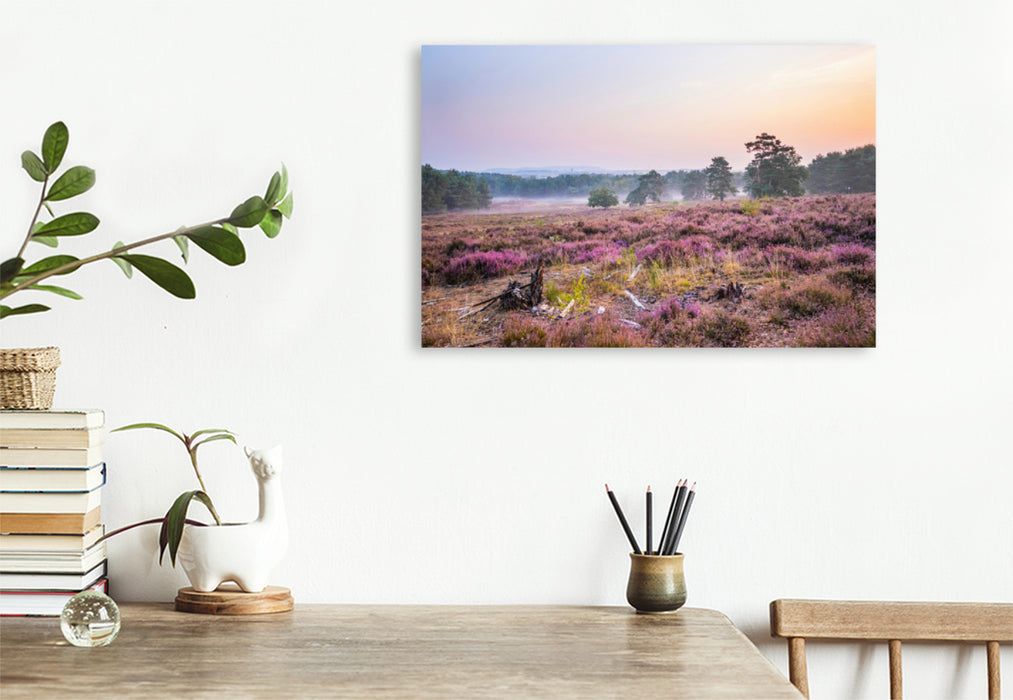 Premium textile canvas Premium textile canvas 120 cm x 80 cm landscape A new day begins 