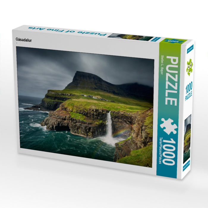 Gásadalur 1000 Teile Puzzle quer - CALVENDO Foto-Puzzle'