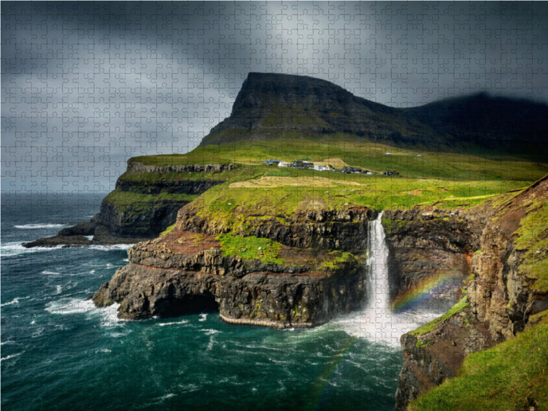 Gásadalur 1000 Teile Puzzle quer - CALVENDO Foto-Puzzle'