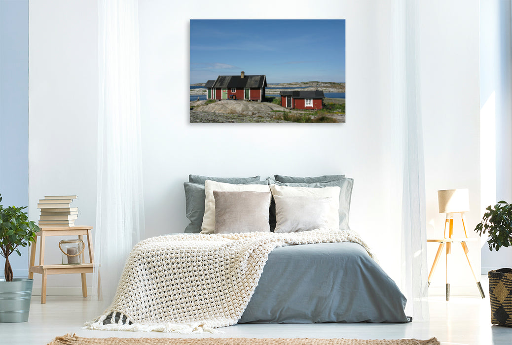 Premium textile canvas Premium textile canvas 120 cm x 80 cm landscape archipelago idyll 