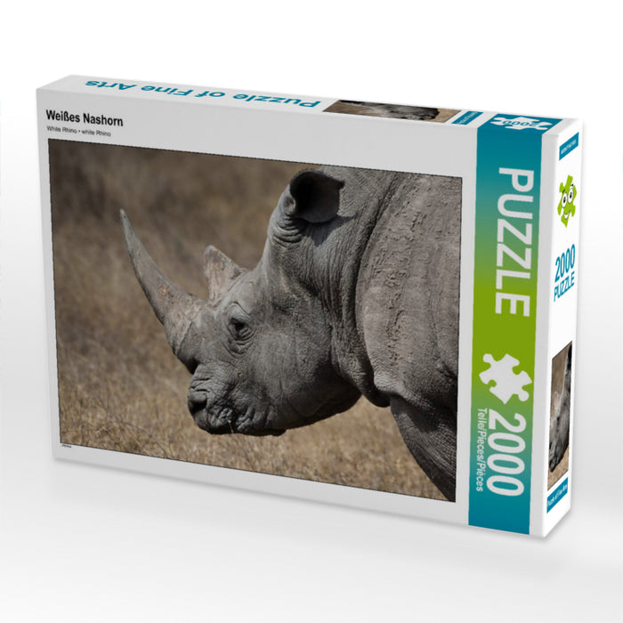Weißes Nashorn 2000 Teile Puzzle quer - CALVENDO Foto-Puzzle'