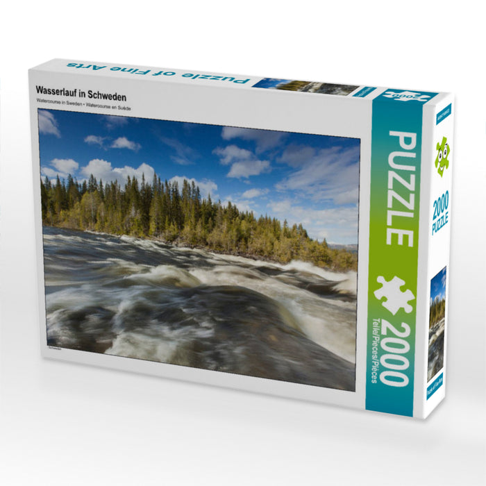 Wasserlauf in Schweden 2000 Teile Puzzle quer - CALVENDO Foto-Puzzle'