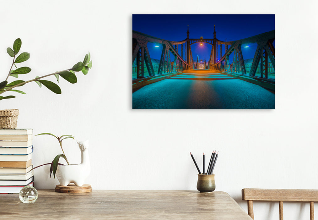 Premium textile canvas Premium textile canvas 120 cm x 80 cm landscape Historical Neutor Bridge 