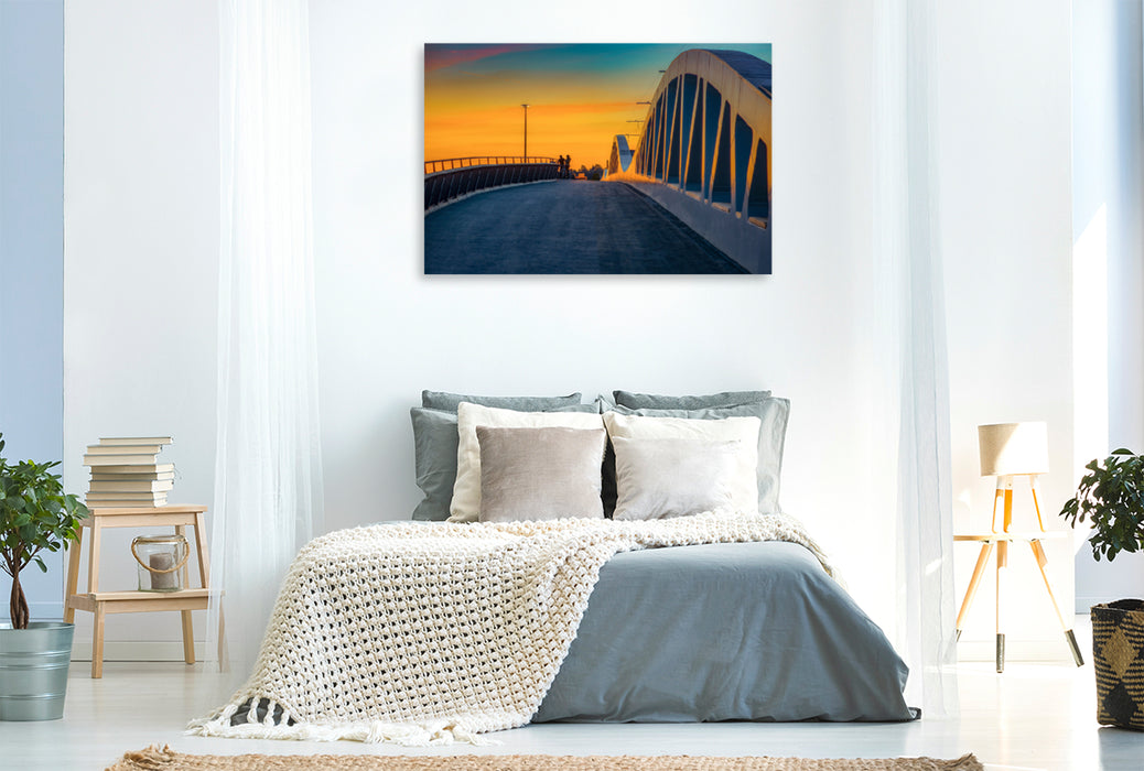 Premium textile canvas Premium textile canvas 120 cm x 80 cm across The Kienless Bridge 
