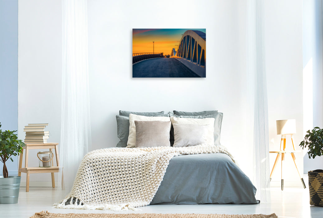 Premium textile canvas Premium textile canvas 120 cm x 80 cm across The Kienless Bridge 