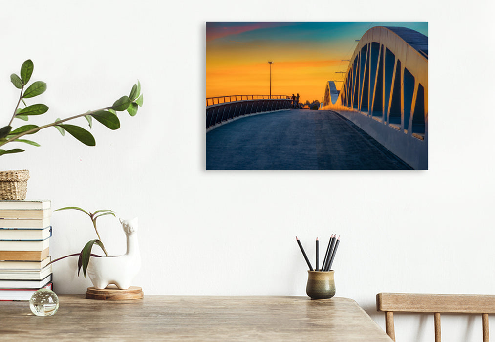 Premium textile canvas Premium textile canvas 120 cm x 80 cm across The Kienless Bridge 