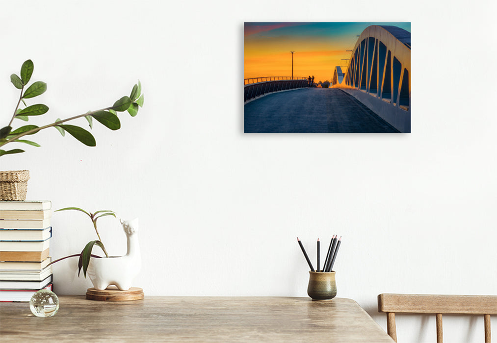 Premium textile canvas Premium textile canvas 120 cm x 80 cm across The Kienless Bridge 