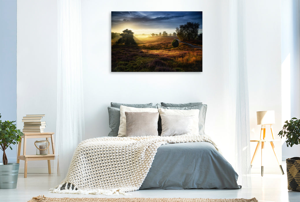 Premium textile canvas Premium textile canvas 120 cm x 80 cm landscape Westrup Heath / Germany 