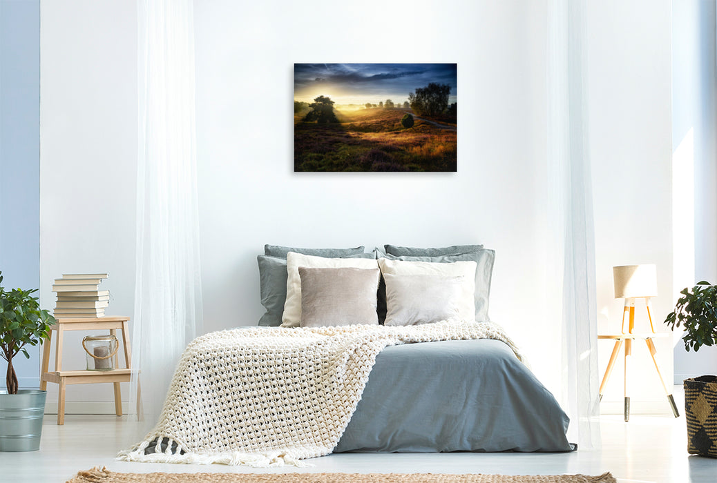 Premium textile canvas Premium textile canvas 120 cm x 80 cm landscape Westrup Heath / Germany 