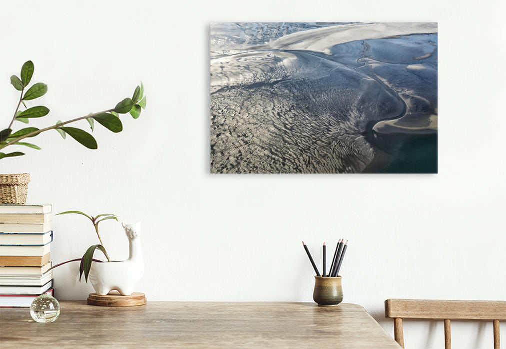 Premium textile canvas Premium textile canvas 120 cm x 80 cm across The Wadden Sea National Park, a unique aerial view 