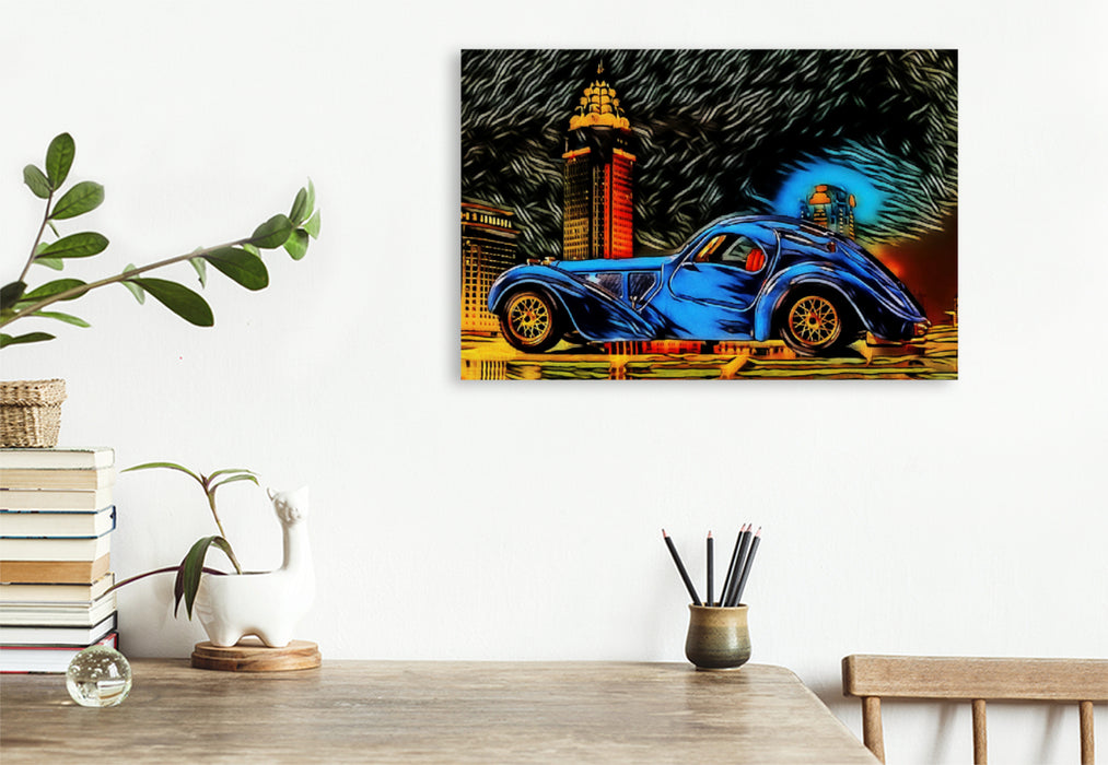 Premium textile canvas Premium textile canvas 90 cm x 60 cm landscape A look back to the 1930s: the Type 57 Atlantic from Bugatti 