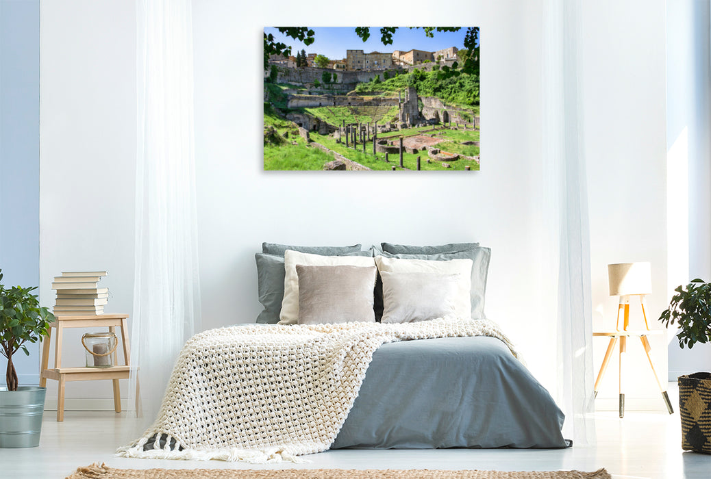 Premium textile canvas Premium textile canvas 120 cm x 80 cm across Volterra: The construction of the ancient theater was financed by Etruscan aristocrats. 