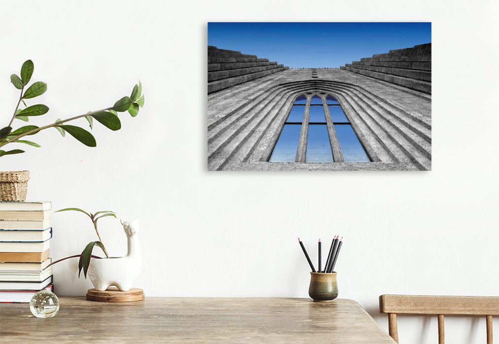Premium textile canvas Premium textile canvas 120 cm x 80 cm across The church window, a view of the sky 
