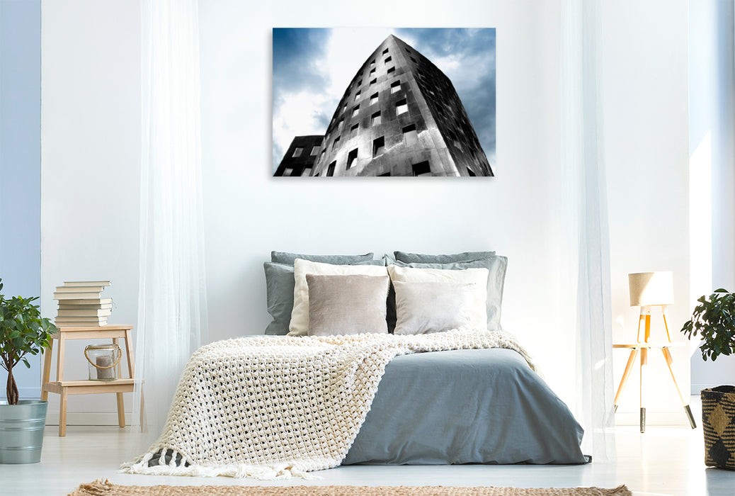 Premium textile canvas Premium textile canvas 120 cm x 80 cm landscape architecture special, the Gehry Tower, Hanover 