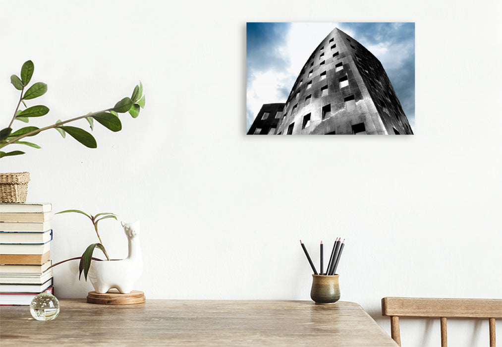 Premium textile canvas Premium textile canvas 120 cm x 80 cm landscape architecture special, the Gehry Tower, Hanover 