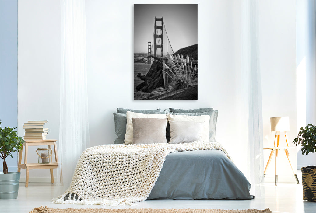Premium Textil-Leinwand Premium Textil-Leinwand 80 cm x 120 cm  hoch SAN FRANCISCO Golden Gate Bridge