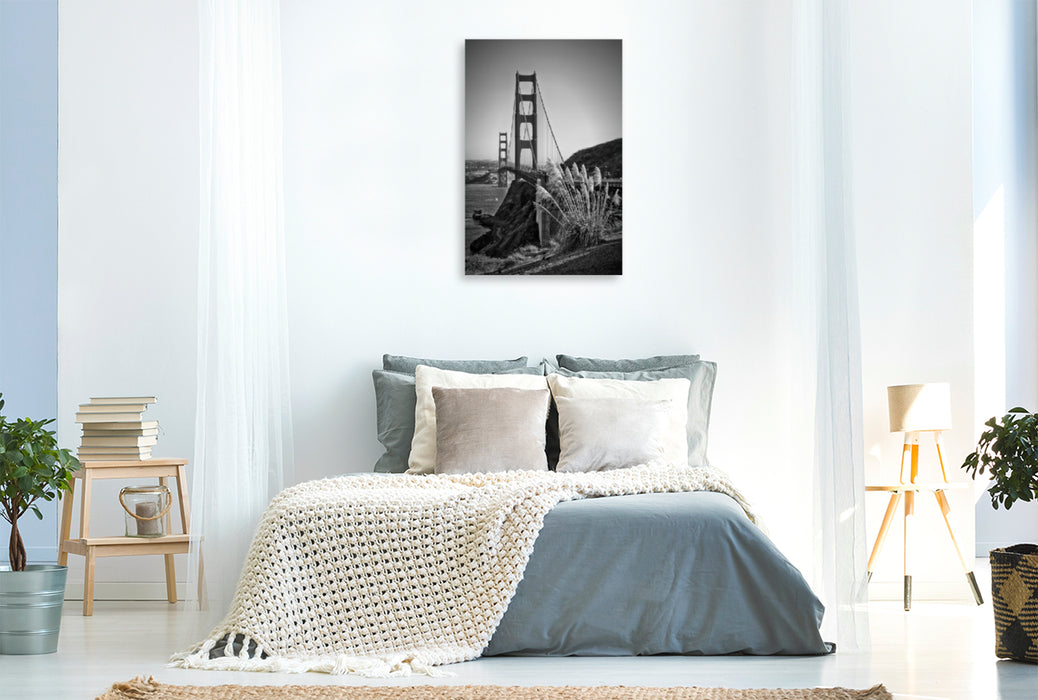 Premium Textil-Leinwand Premium Textil-Leinwand 80 cm x 120 cm  hoch SAN FRANCISCO Golden Gate Bridge