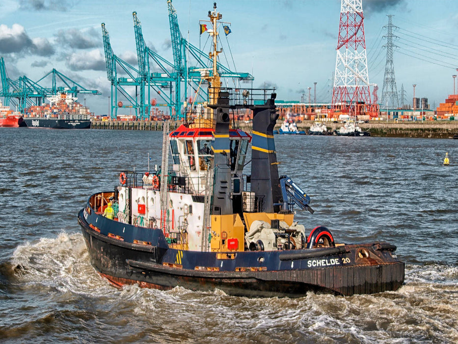 Schlepper Hafen Antwerpen - CALVENDO Foto-Puzzle'