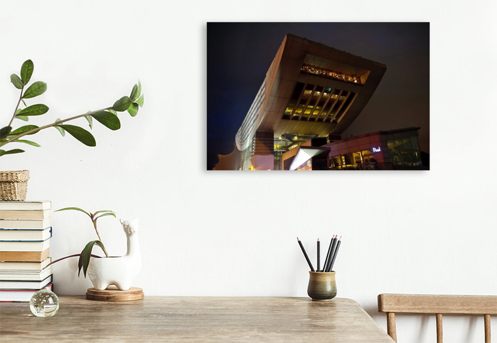 Premium textile canvas Premium textile canvas 120 cm x 80 cm landscape A motif from the Hong Kong calendar - City Lights 