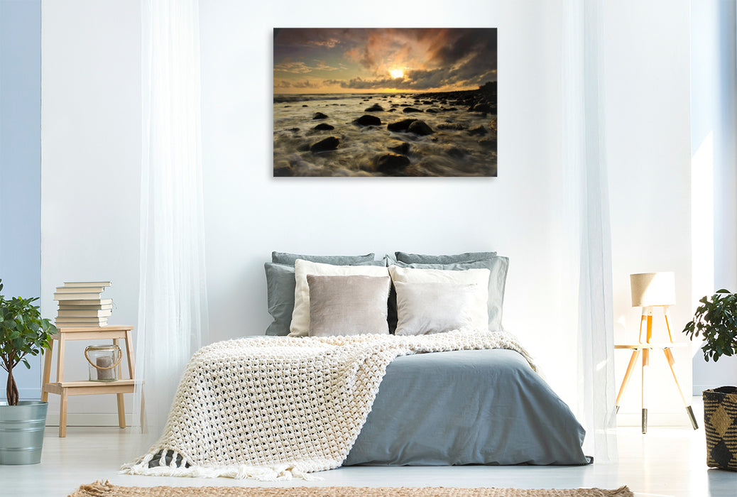 Premium textile canvas Premium textile canvas 120 cm x 80 cm landscape The power of the sea 