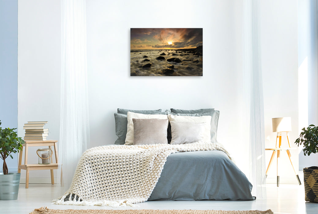 Premium textile canvas Premium textile canvas 120 cm x 80 cm landscape The power of the sea 