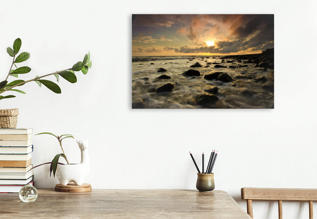 Premium textile canvas Premium textile canvas 120 cm x 80 cm landscape The power of the sea 