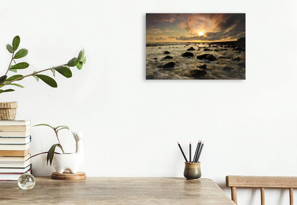 Premium textile canvas Premium textile canvas 120 cm x 80 cm landscape The power of the sea 