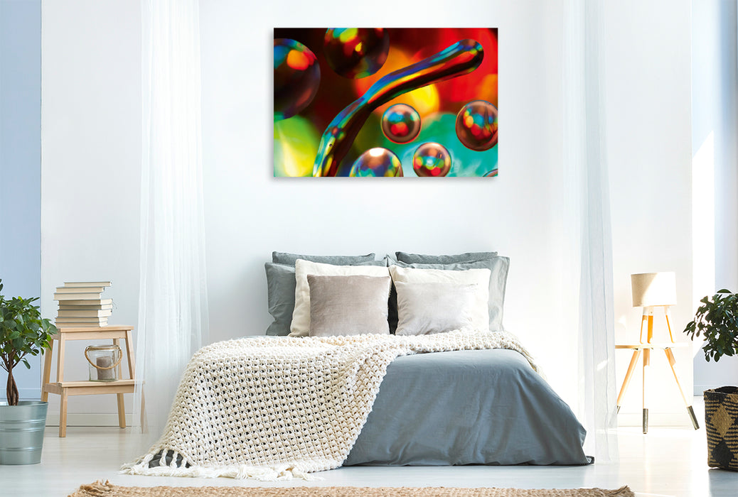 Premium textile canvas Premium textile canvas 120 cm x 80 cm landscape Color rush with oil and water 07 