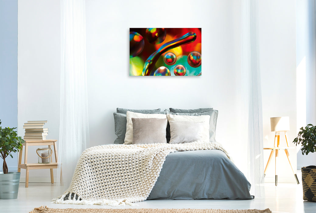 Premium textile canvas Premium textile canvas 120 cm x 80 cm landscape Color rush with oil and water 07 