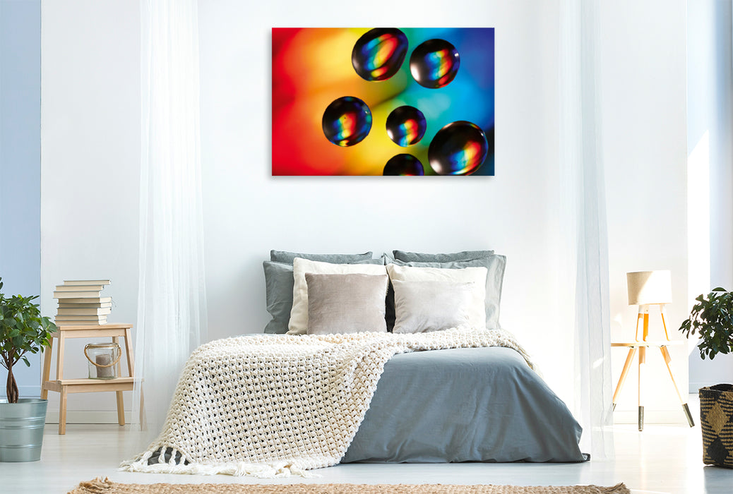 Premium textile canvas Premium textile canvas 120 cm x 80 cm landscape Color rush with oil and water 08 