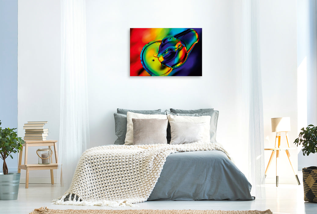 Premium textile canvas Premium textile canvas 120 cm x 80 cm landscape Color rush with oil and water 06 