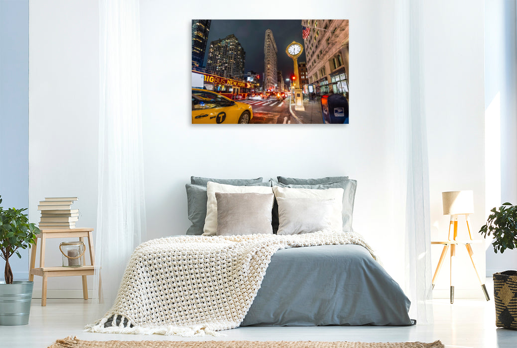 Premium Textil-Leinwand Premium Textil-Leinwand 120 cm x 80 cm quer Flatiron Building am Madison Square Park 23 Street