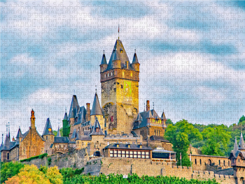 Reichsburg Cochem 2000 Teile Puzzle quer - CALVENDO Foto-Puzzle'