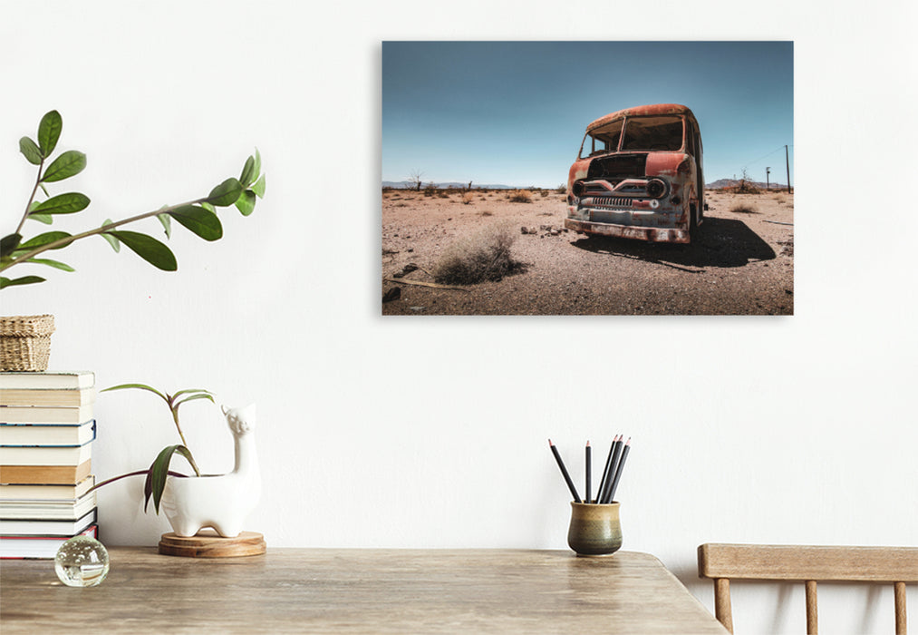 Premium textile canvas Premium textile canvas 120 cm x 80 cm landscape Old car 