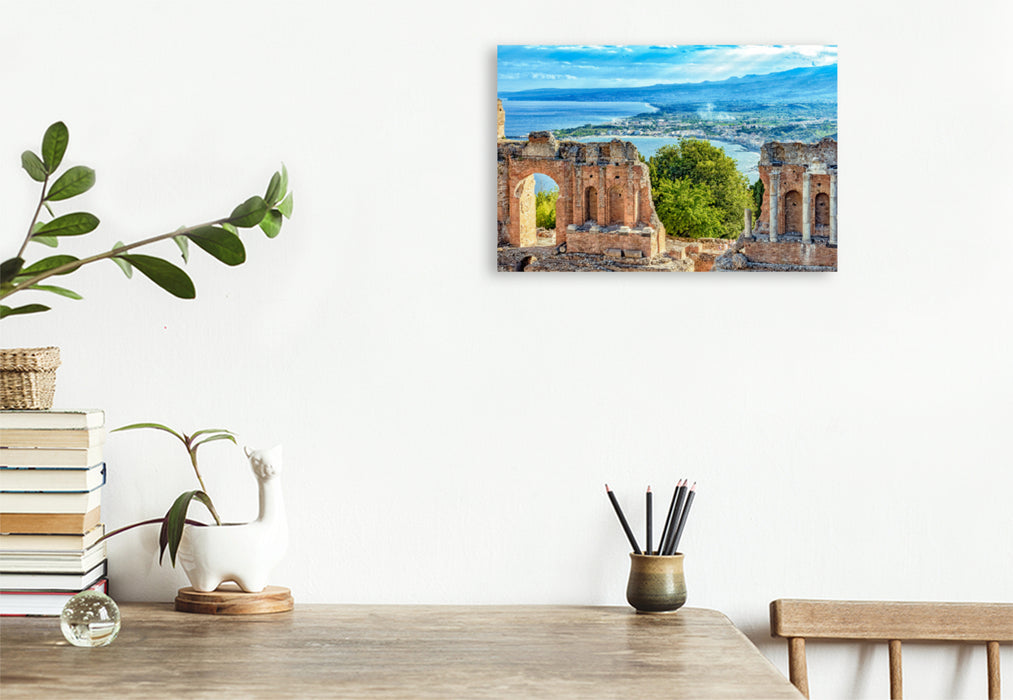 Premium textile canvas Premium textile canvas 120 cm x 80 cm landscape Sicily - From Palermo to Syracuse 